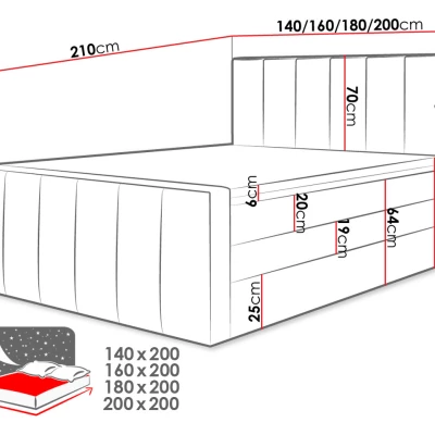 Boxspringová dvojlôžková posteľ 160x200 MARCELINO - zelená + topper ZDARMA