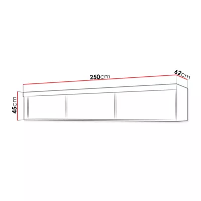 Nadstavba na skriňu ELVIRA - 250 cm, dub sonoma