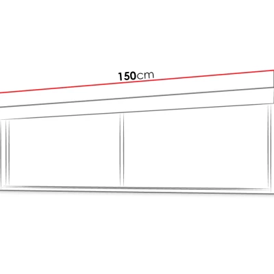 Nadstavba na skriňu ELVIRA - 150 cm, jaseň tmavý