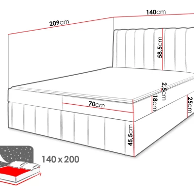 Kontinentálna dvojlôžková posteľ 180x200 MARCIAL - zelená + topper ZDARMA