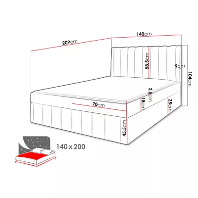 Kontinentálna dvojlôžková posteľ 180x200 MARCIAL - zelená + topper ZDARMA