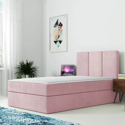 Kontinentálna detská posteľ 100x200 LOBO - ružová, pravé prevedenie + topper ZDARMA