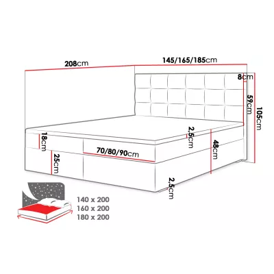 Kontinentálna manželská posteľ 180x200 BALJA 4 - zelená + topper ZDARMA