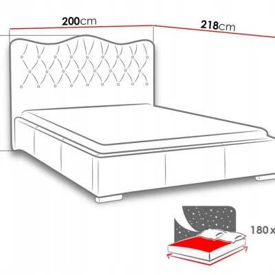Čalúnená manželská posteľ 180x200 SALVADORA - červená