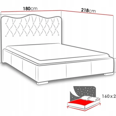 Čalúnená manželská posteľ 160x200 SALVADORA - červená