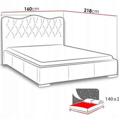 Čalúnená manželská posteľ 140x200 SALVADORA - šedobéžová