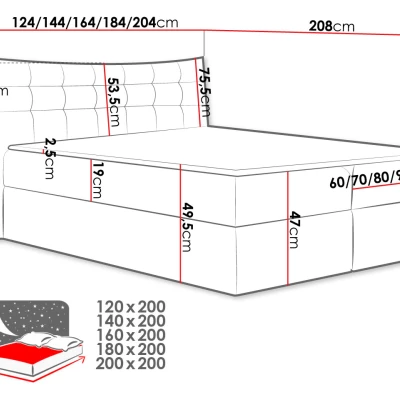 Hotelová dvojlôžková posteľ 160x200 PONCE - béžová + topper ZDARMA