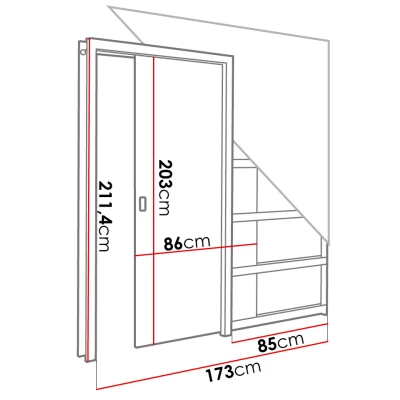 Posuvné dvere do puzdra SALMA - 80 cm, jaseň tmavý