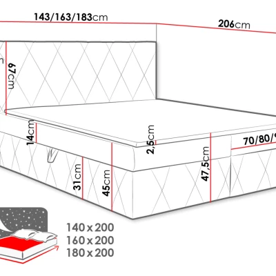 Hotelová manželská posteľ 180x200 PALMA - zelená + topper ZDARMA