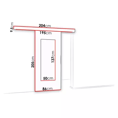 Posuvné interiérové dvere so zrkadlom VIGRA 9 - 80 cm, jaseň tmavý