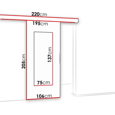 Posuvné interiérové dvere so zrkadlom VIGRA 9 - 100 cm, jaseň tmavý