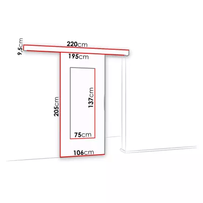 Posuvné interiérové dvere so zrkadlom VIGRA 9 - 100 cm, dub sonoma