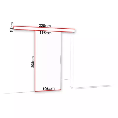 Posuvné interiérové dvere VIGRA 8 - 100 cm, čierne / dub sonoma