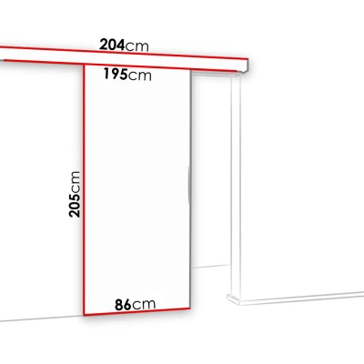 Posuvné interiérové dvere VIGRA 7 - 80 cm, čierne / jaseň tmavý