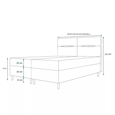 Boxspringová posteľ s úložným priestorom HENNI COMFORT - 200x200, svetlá grafitová