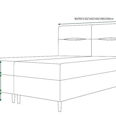 Boxspringová posteľ s úložným priestorom HENNI COMFORT - 200x200, popolavá