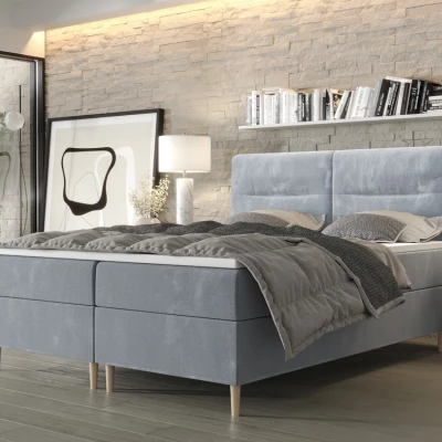 Boxspringová posteľ s úložným priestorom HENNI COMFORT - 200x200, modrá