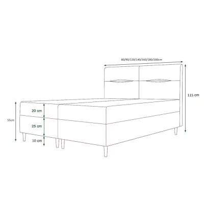 Boxspringová posteľ s úložným priestorom HENNI - 200x200, mliečna čokoláda