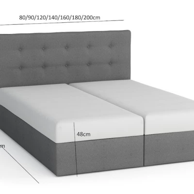 Boxspringová posteľ s úložným priestorom PURAM COMFORT - 200x200, tmavo šedá