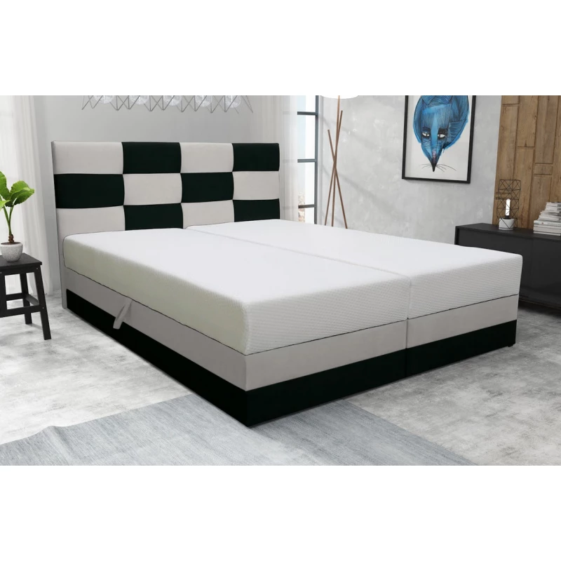 Boxspringová posteľ s úložným priestorom MARLEN COMFORT - 180x200, antracitová / béžová