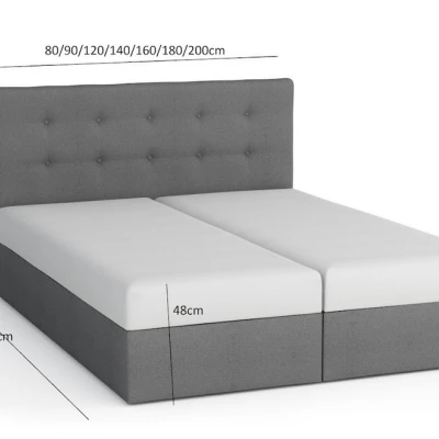 Boxspringová posteľ s úložným priestorom SISI COMFORT - 200x200, svetlo šedá / šedá