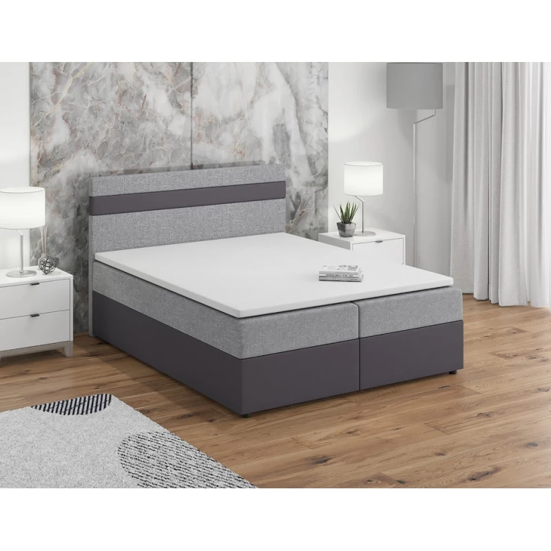 Boxspringová posteľ s úložným priestorom SISI COMFORT - 200x200, svetlo šedá / šedá