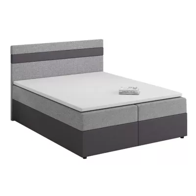 Boxspringová posteľ s úložným priestorom SISI COMFORT - 200x200, svetlo šedá / šedá