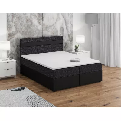 Boxspringová posteľ s úložným priestorom SISI COMFORT - 160x200, čierna / čierna