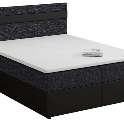 Boxspringová posteľ s úložným priestorom SISI COMFORT - 160x200, čierna / čierna