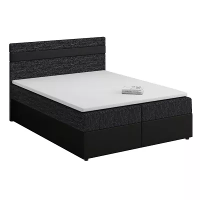 Boxspringová posteľ s úložným priestorom SISI COMFORT - 160x200, čierna / čierna