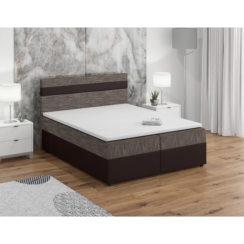 Boxspringová posteľ s úložným priestorom SISI COMFORT - 200x200, béžová / hnedá