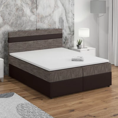 Boxspringová posteľ s úložným priestorom SISI COMFORT - 180x200, béžová / hnedá