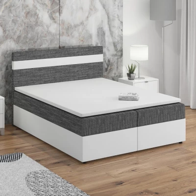 Boxspringová posteľ s úložným priestorom SISI COMFORT - 180x200, šedá / biela