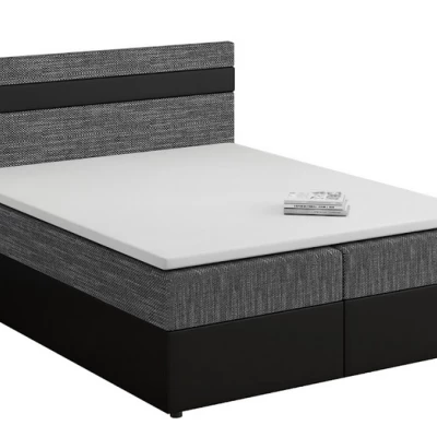 Boxspringová posteľ s úložným priestorom SISI COMFORT - 200x200, šedá / čierna