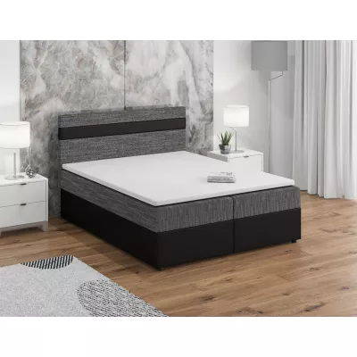 Boxspringová posteľ s úložným priestorom SISI COMFORT - 160x200, šedá / čierna