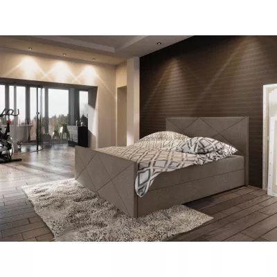 Boxspringová manželská posteľ VASILISA COMFORT 4 - 160x200, svetlo hnedá