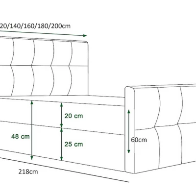 Boxspringová manželská posteľ VASILISA COMFORT 4 - 160x200, svetlo hnedá