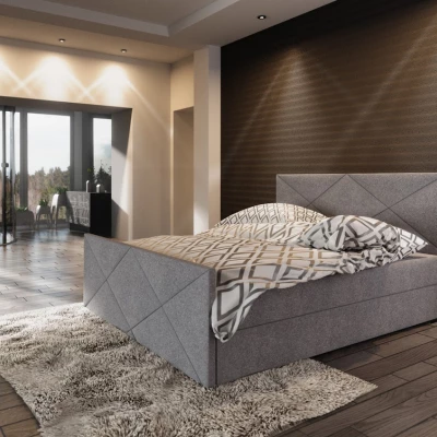 Boxspringová manželská posteľ VASILISA COMFORT 4 - 140x200, šedá