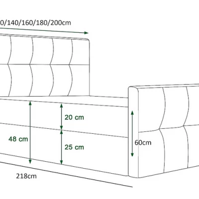 Boxspringová manželská posteľ VASILISA COMFORT 3 - 180x200, tmavo šedá