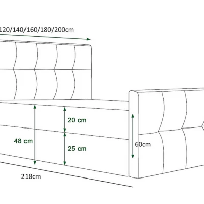 Boxspringová manželská posteľ VASILISA COMFORT 1 - 140x200, ružová