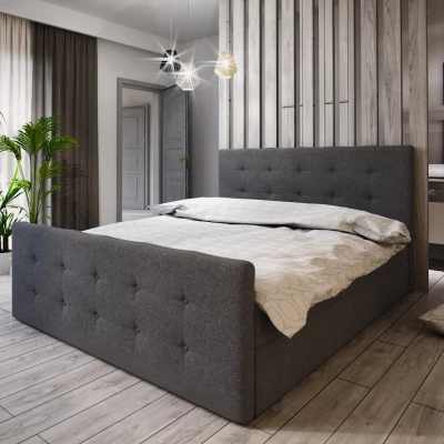 Boxspringová manželská posteľ VASILISA COMFORT 1 - 160x200, tmavo šedá