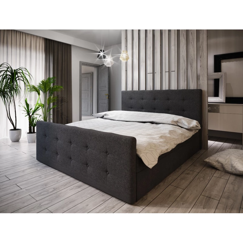 Boxspringová manželská posteľ VASILISA COMFORT 1 - 140x200, antracitová