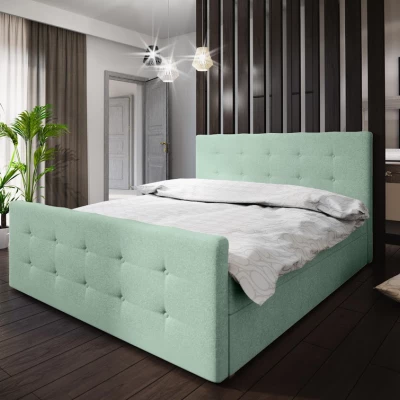 Boxspringová manželská posteľ VASILISA 1 - 180x200, svetlo zelená