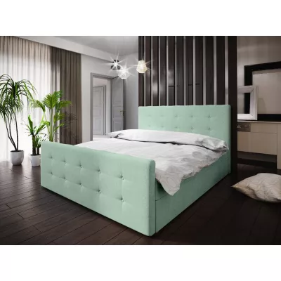 Boxspringová manželská posteľ VASILISA 1 - 180x200, svetlo zelená