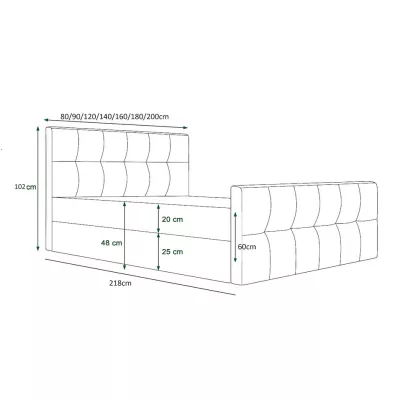 Boxspringová manželská posteľ VASILISA 1 - 180x200, svetlo zelená