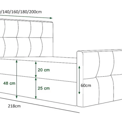 Boxspringová posteľ s úložným priestorom ELIONE COMFORT - 200x200, popolavá