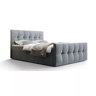 Boxspringová posteľ s úložným priestorom ELIONE COMFORT - 160x200, modrá