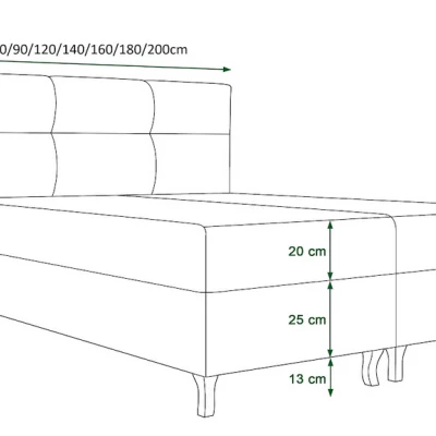 Boxspringová posteľ s úložným priestorom DORINA COMFORT - 140x200, popolavá