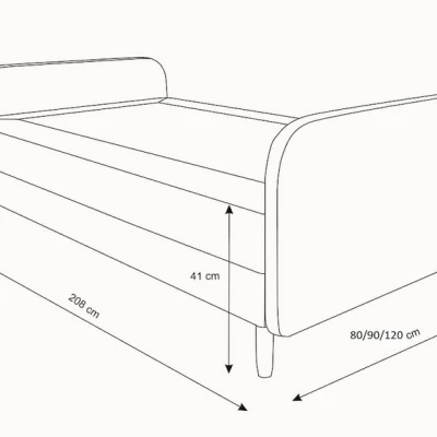 Jednolôžková posteľ HENRYK COMFORT 3 - 80x200, antracitová