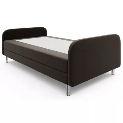 Jednolôžková posteľ s kovovými nôžkami HENRYK COMFORT 3 - 90x200, hnedá